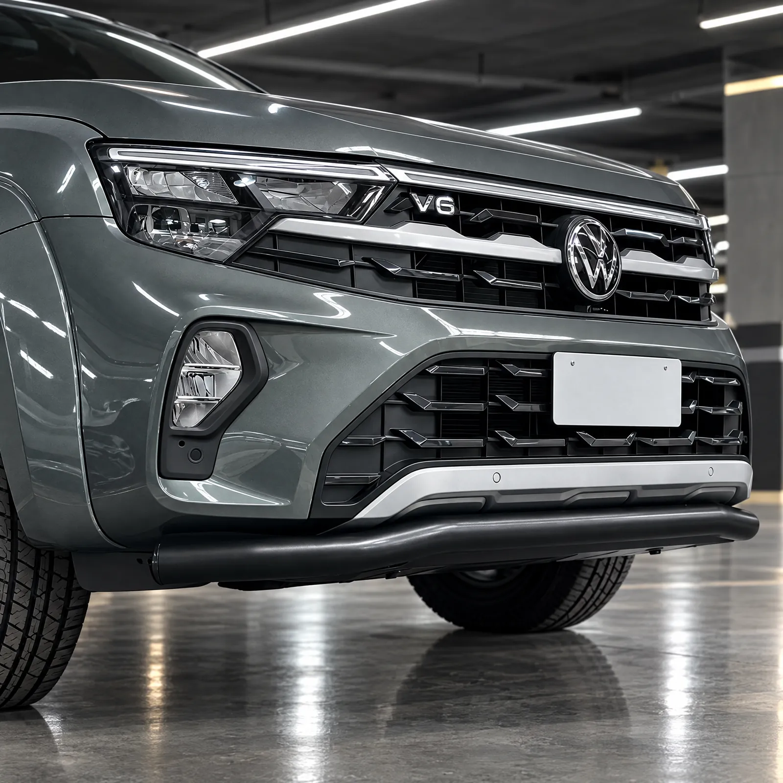 Frente de Volkswagen Amarok con defensa Bracco Talampaya, otro punto de vista